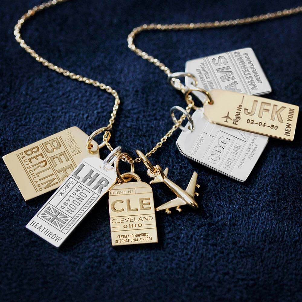 London LHR Luggage Tag Charm - Sterling Silver - Jet Set Candy