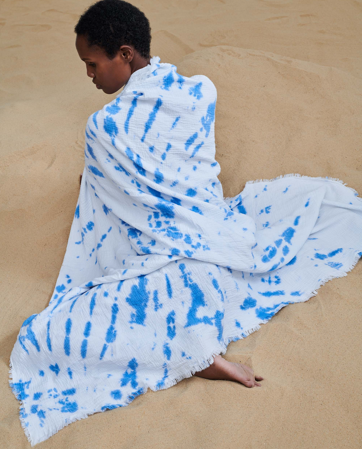 Blue Tie Dye Beach Towel - Blue - Sorbet Island