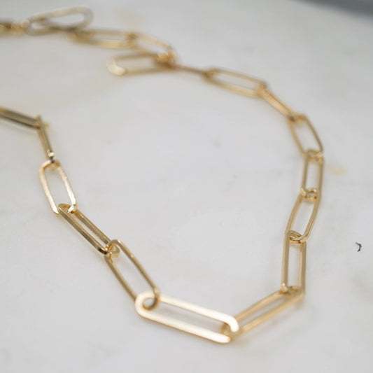 Paperclip Chain Gold Filled Necklace - JoeLuc