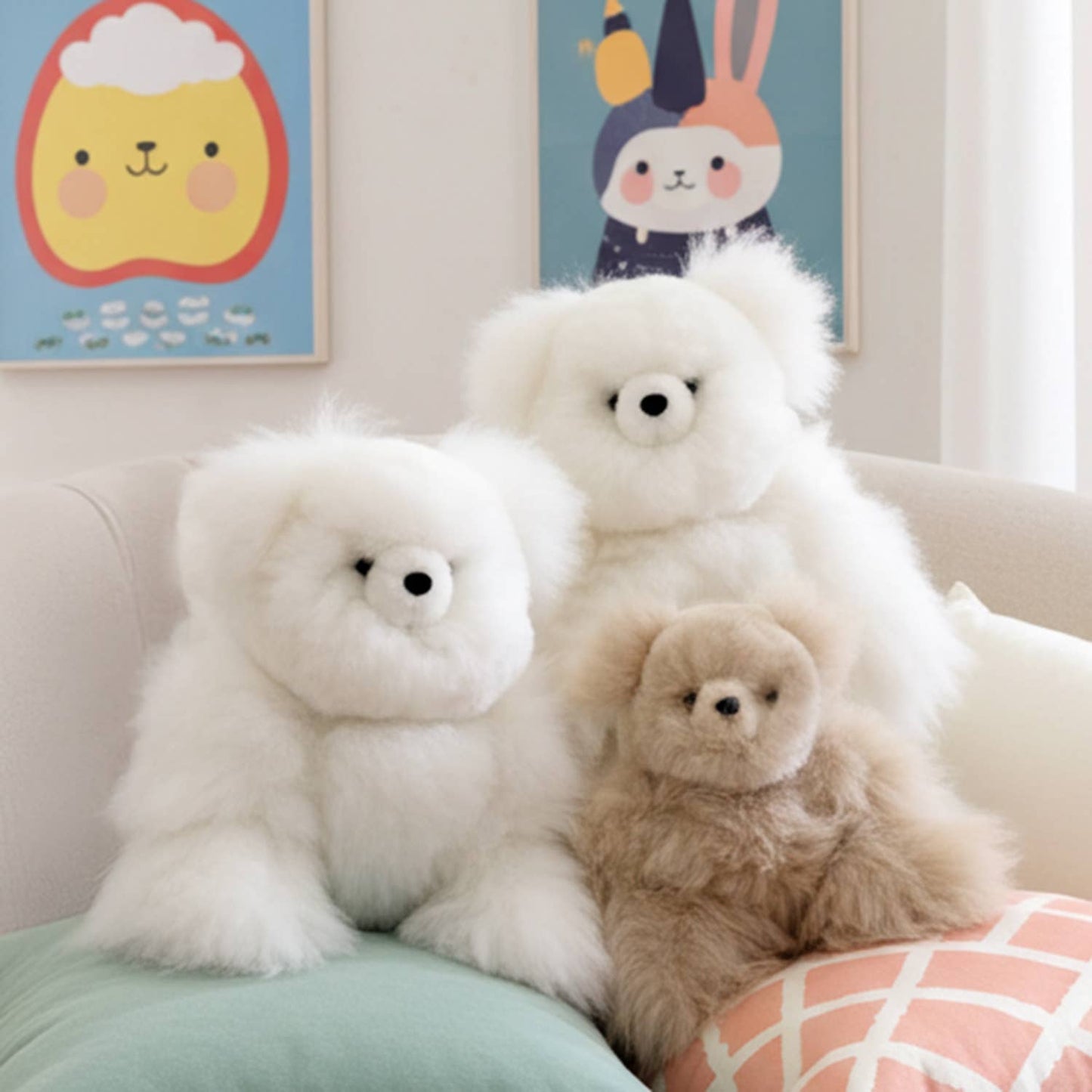 15" Alpaca Stuffed Animal - Bear: Caramel