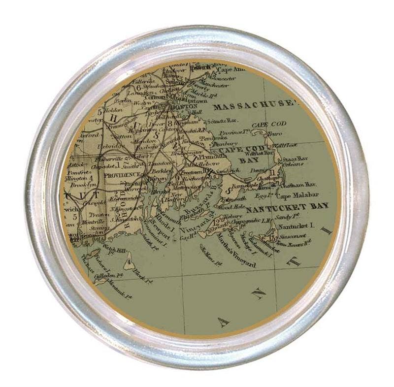 Antique New England Map Coaster