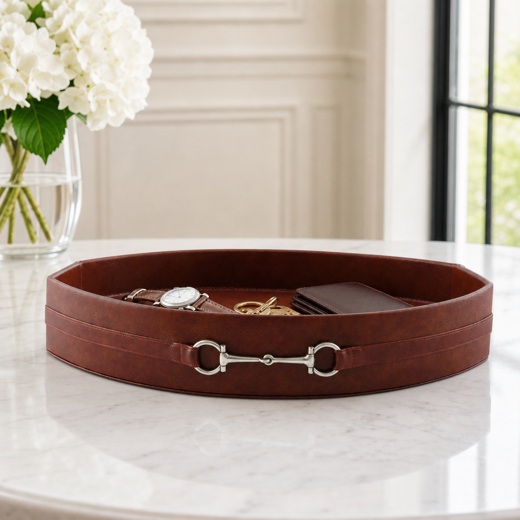 Equestrian Horse Bit Vegan Leather Tray