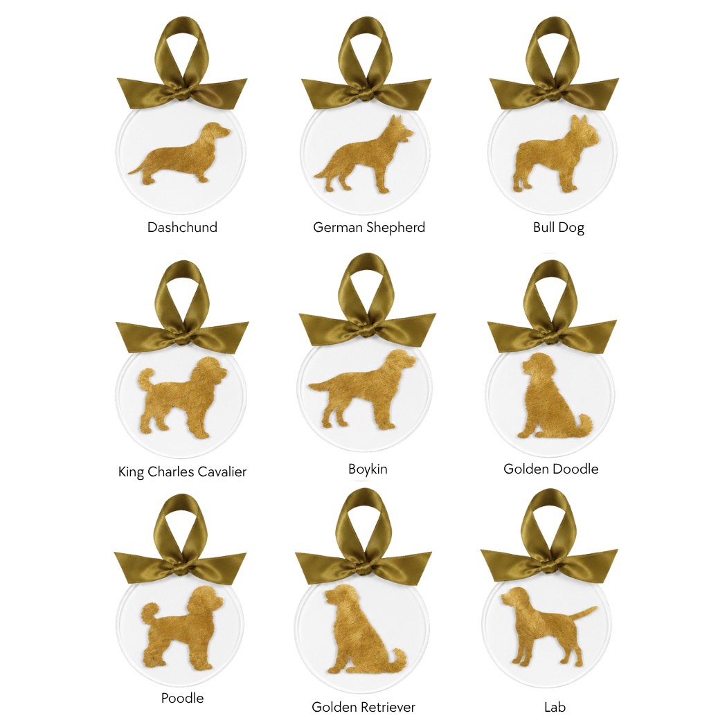 Gold Leaf Dog Breed Acrylic Ornament - Goldendoodle