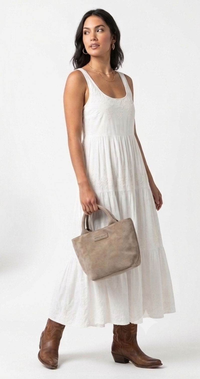 Suede Mini Tote Bag - Taupe