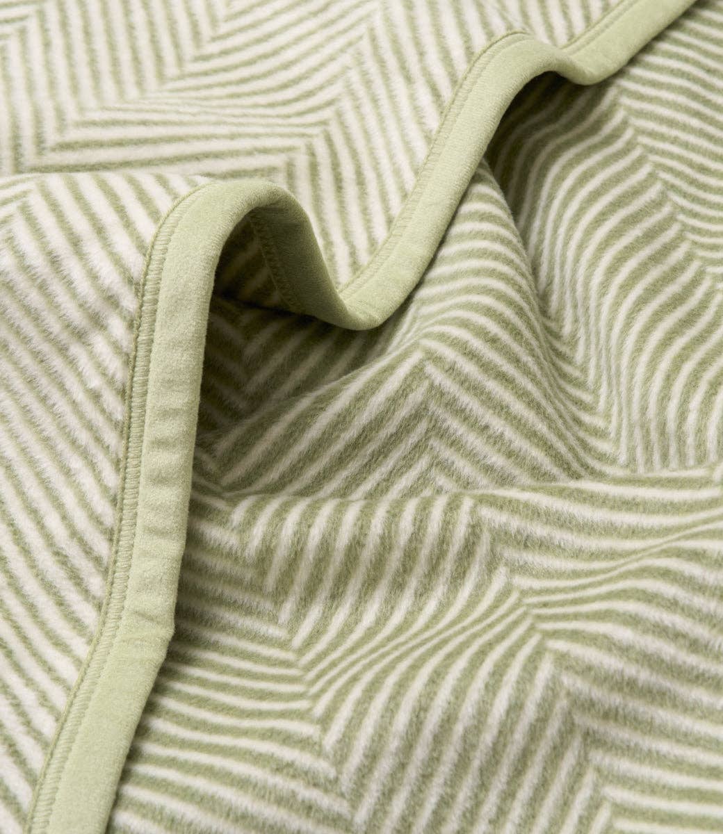 Harborview Herringbone Garden Green Blanket - Original