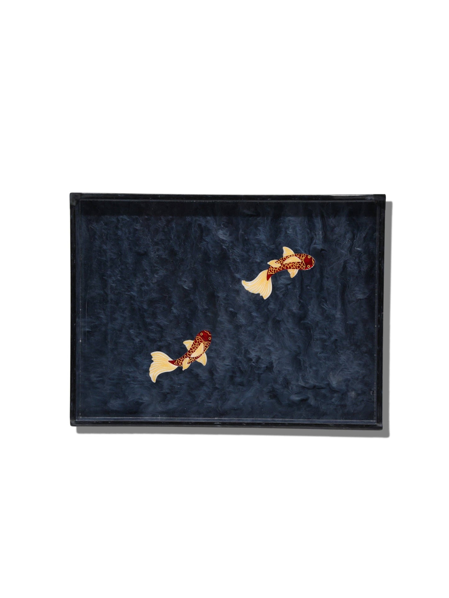 Hand-painted Koi Fish Inlay Heirloom Tray