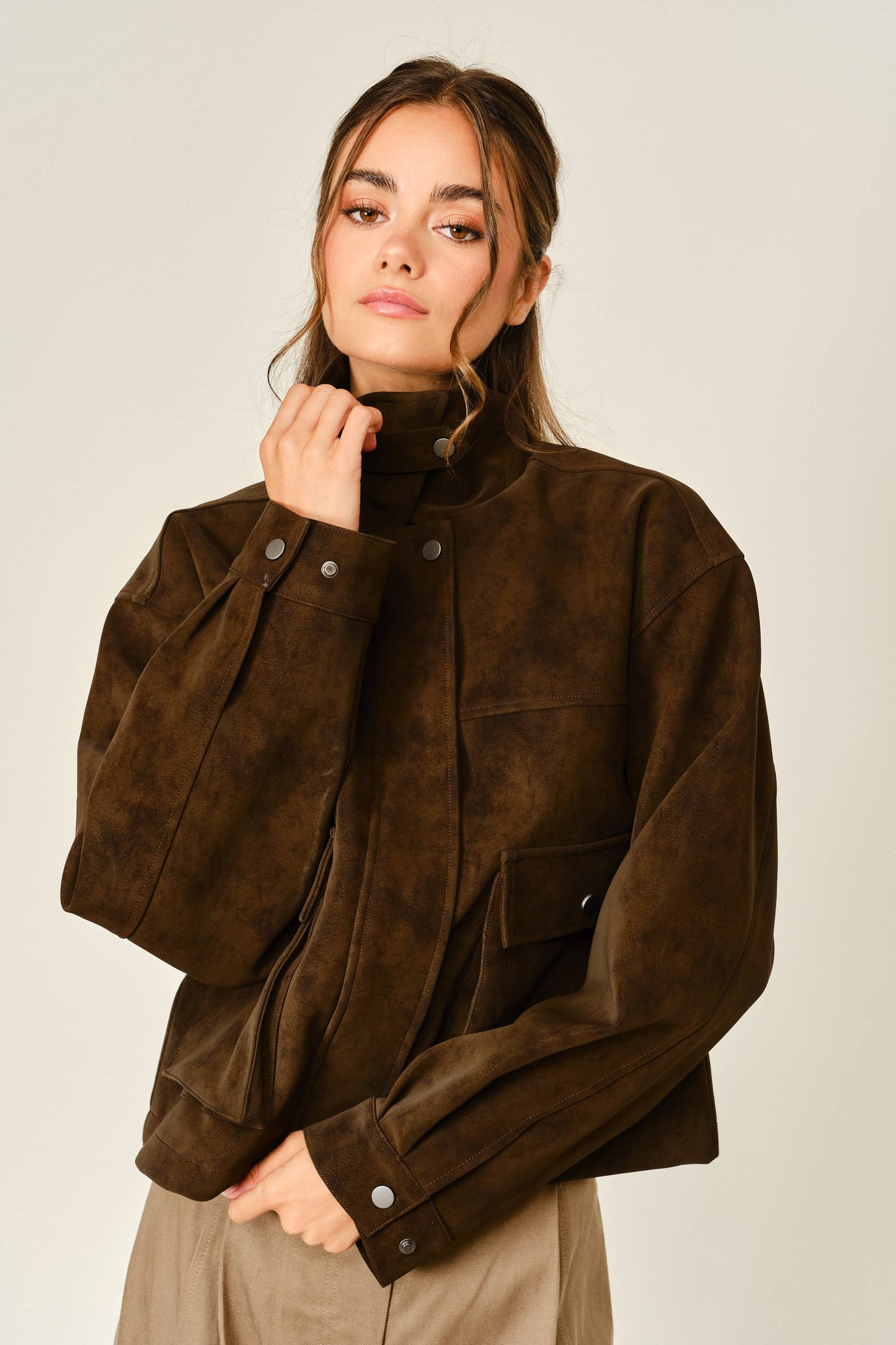 Vintage Vegan Leather Jacket - Chocolate