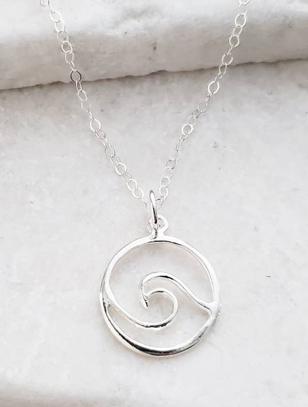 Silver Surfer Wave Necklace