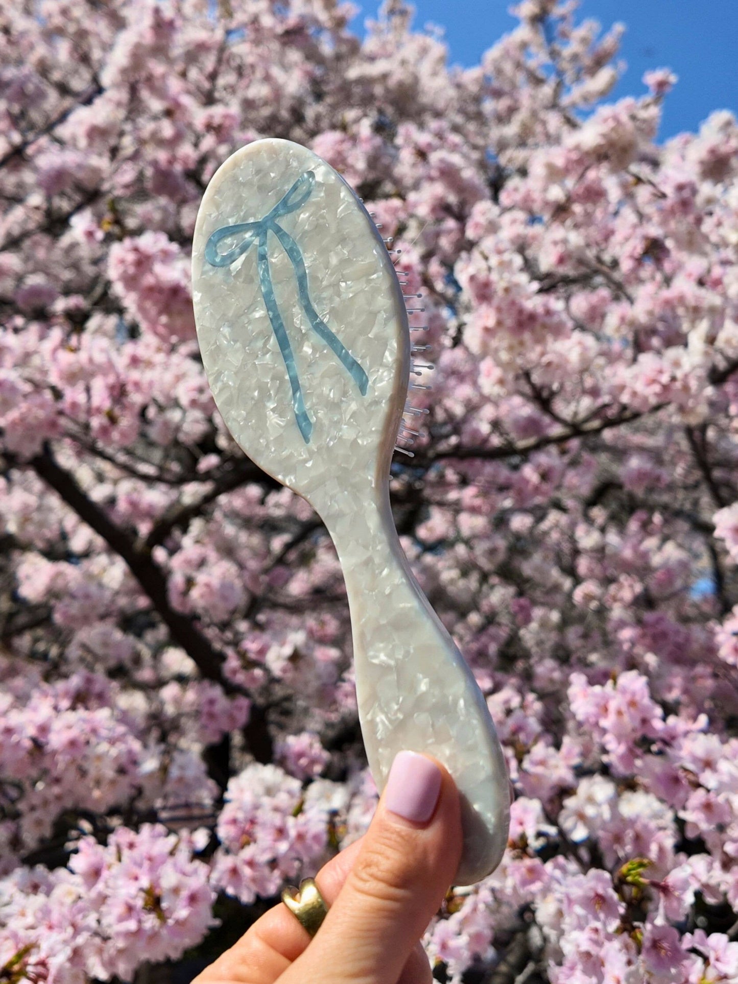 Blue Bow Hair Brush