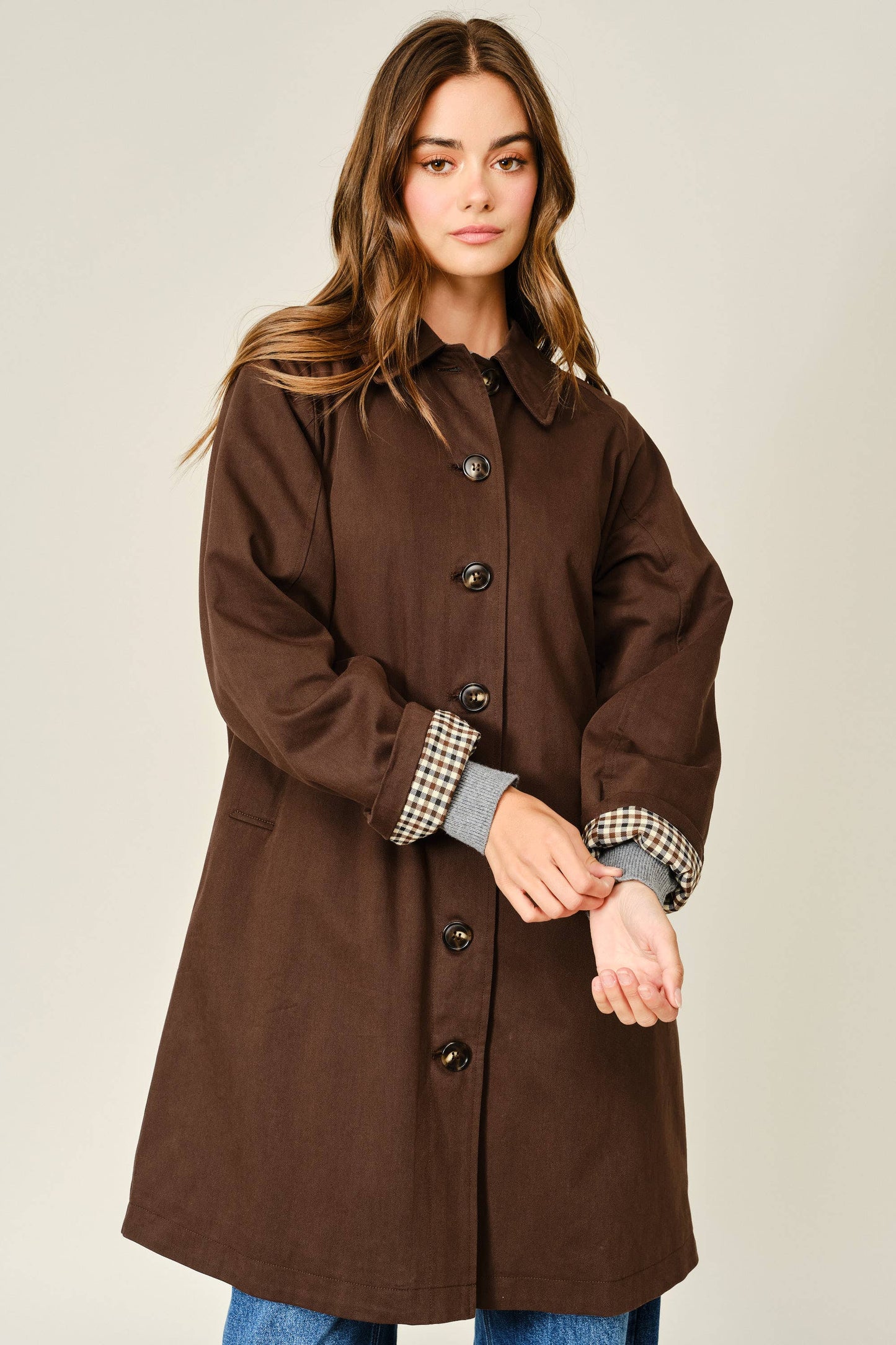 Midi Trench Coat - Brown
