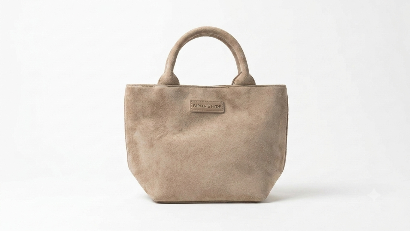 Suede Mini Tote Bag - Taupe