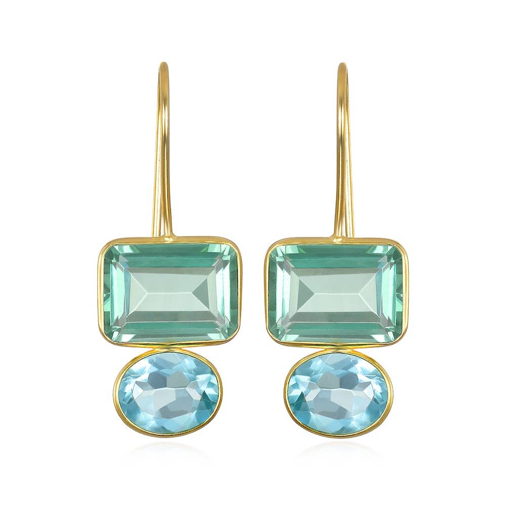 Valencia Earring-Aqua & Sky Blue