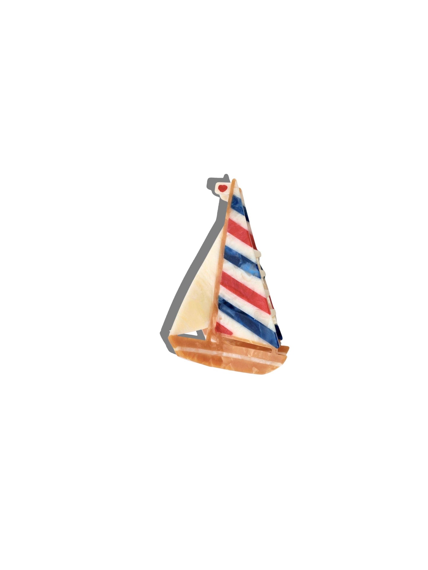Hand-painted Sailboat Claw Hair Clip - Blue
