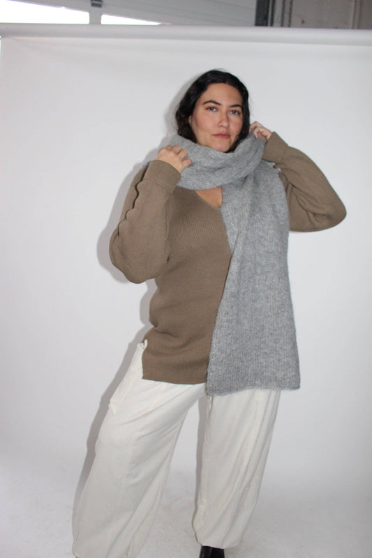 Ralphiei Alpaca Blanket Scarf - Large - Grey