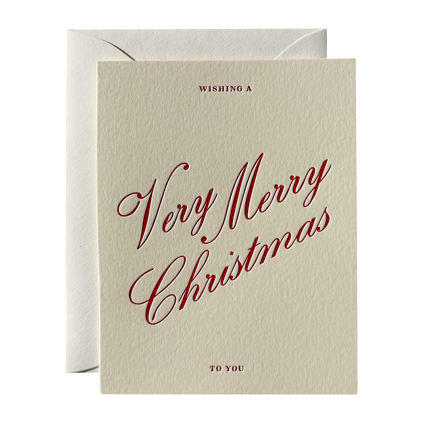 Very Merry Christmas Greeting Card - Cream