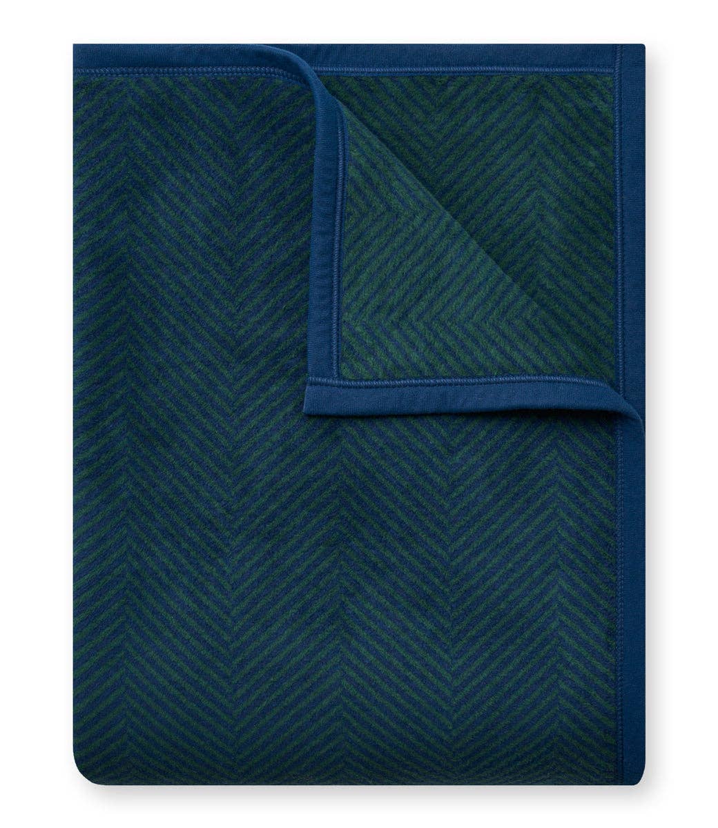 Harborview Herringbone Blue Spruce Blanket - Chappywrap
