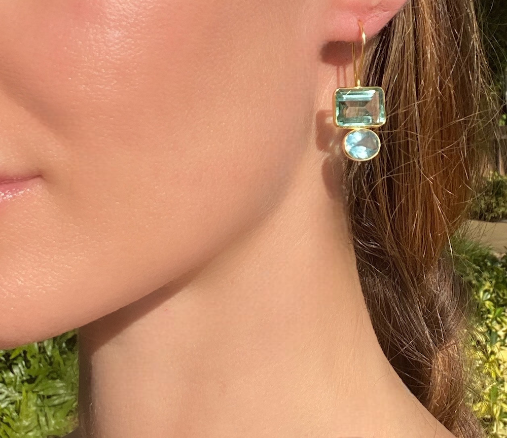 Valencia Earring-Aqua & Sky Blue