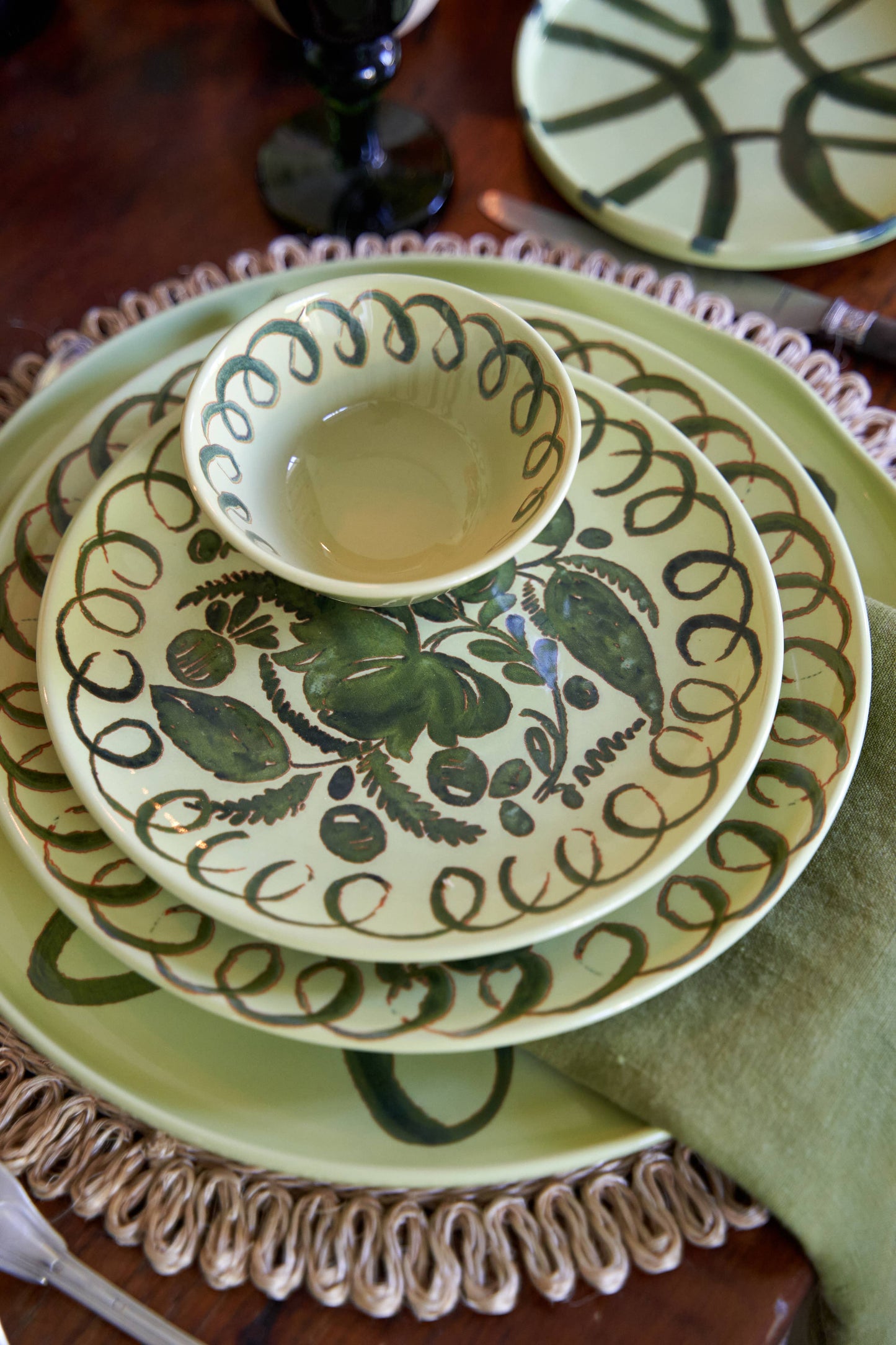Amalfi Dessert Plate Lime - 9.1" Diameter