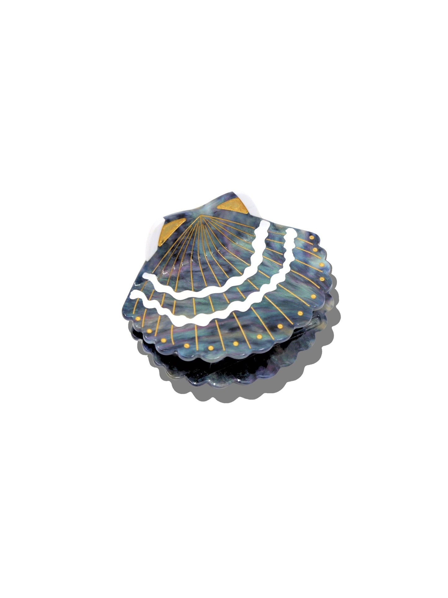 Hand-painted Seashell Claw Hair Clip - Blue