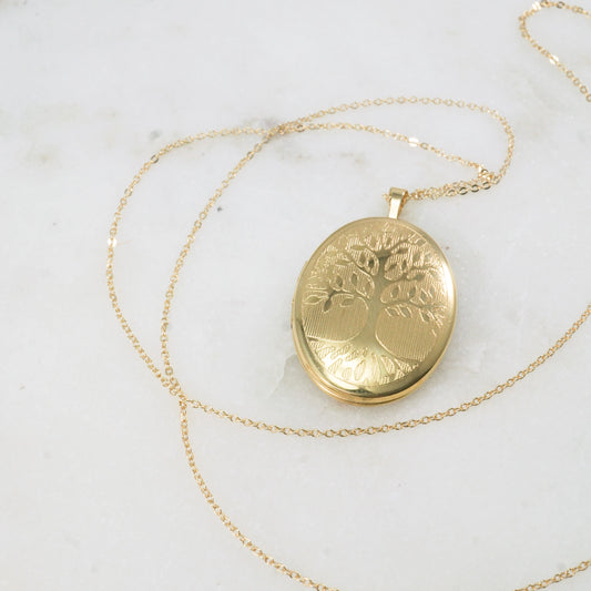 Tree of Life Gold Filled Locket Necklace - JoeLuc