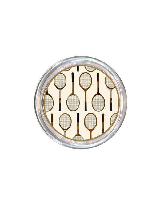 Antique Tennis Racket Pattern Ivory