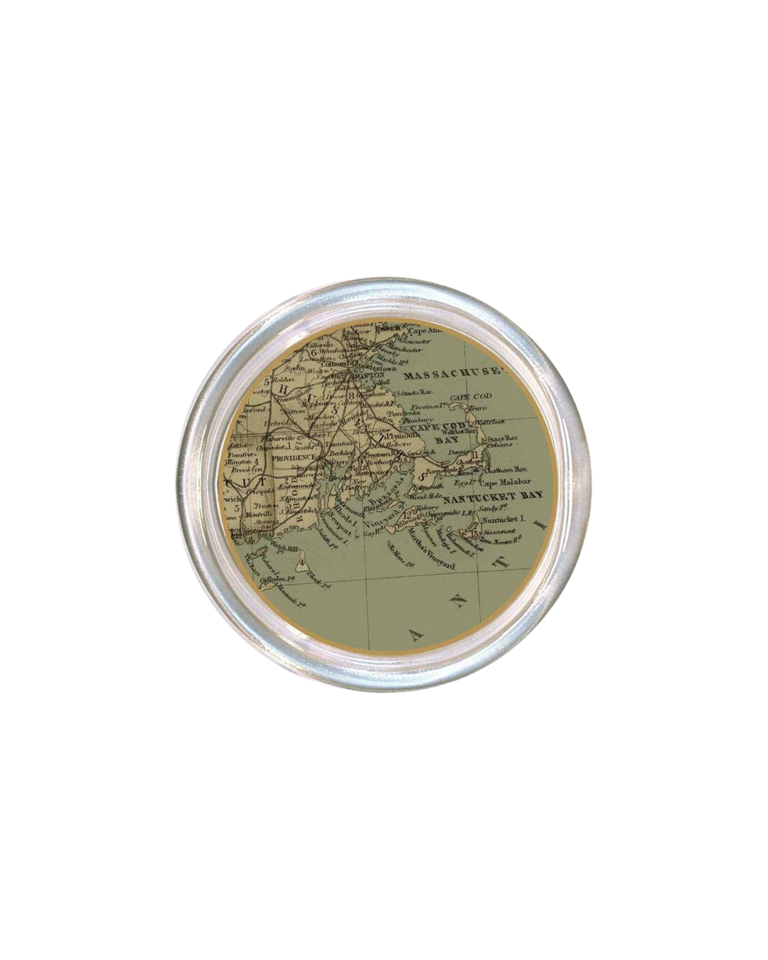 Antique New England Map Coaster