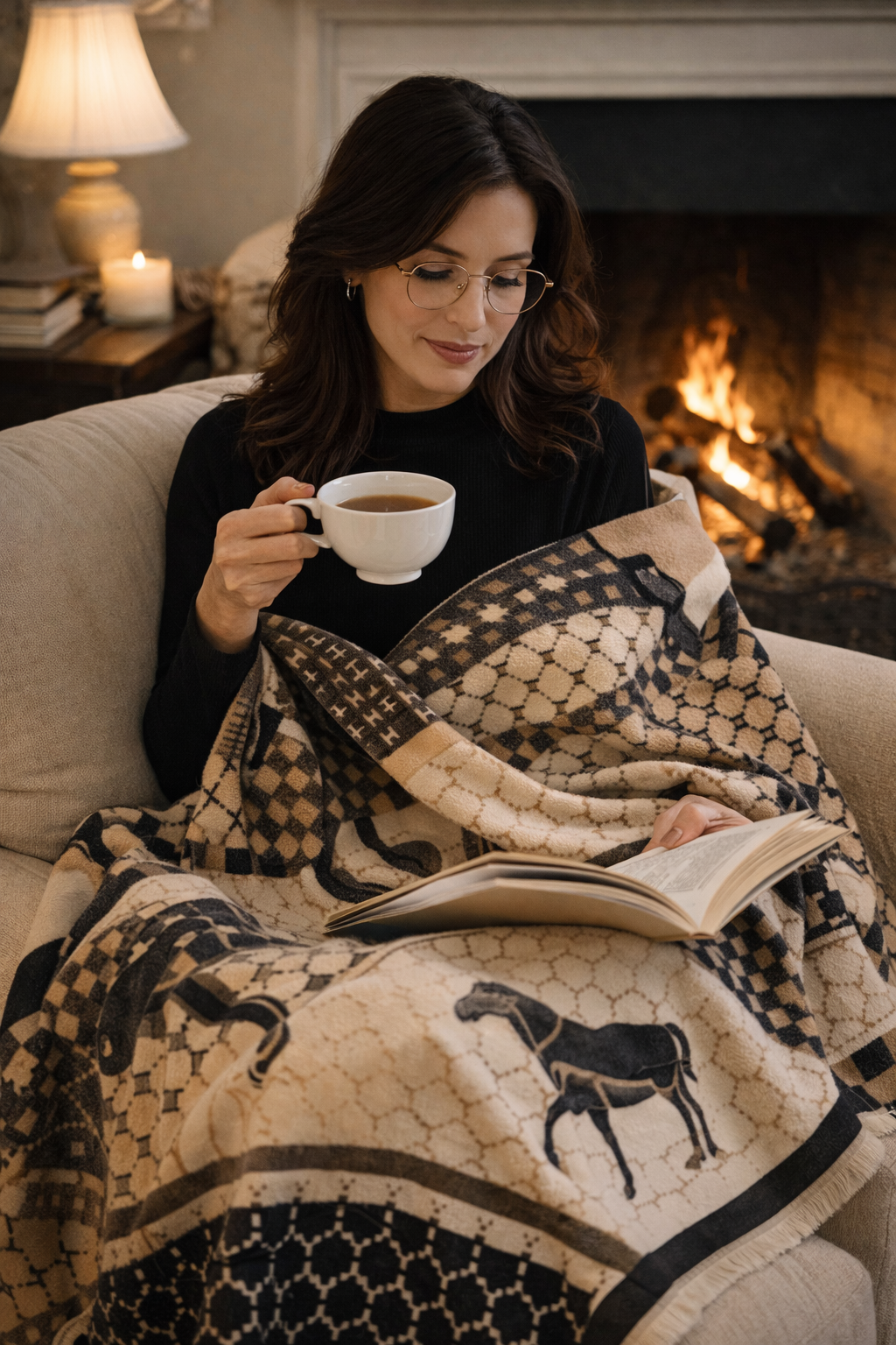 Equestrian Brown Giddy Up Reversible Wrap
