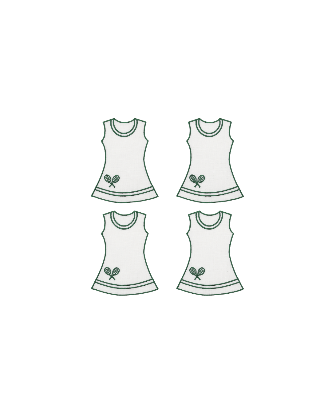 Tennis Dress Cocktail Napkins - Set of 4