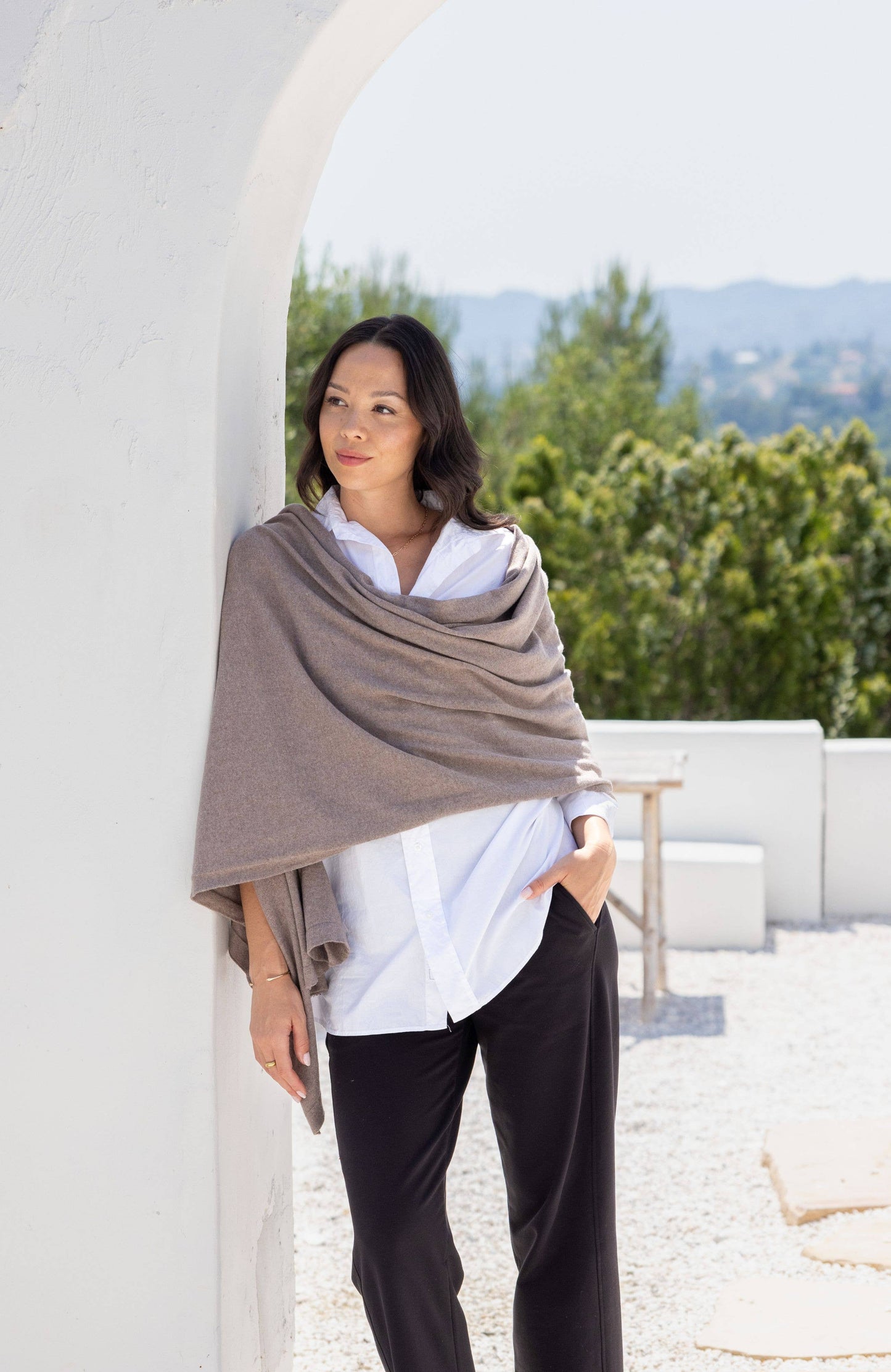 Dreamsoft Organic Cotton Travel Scarf Latte