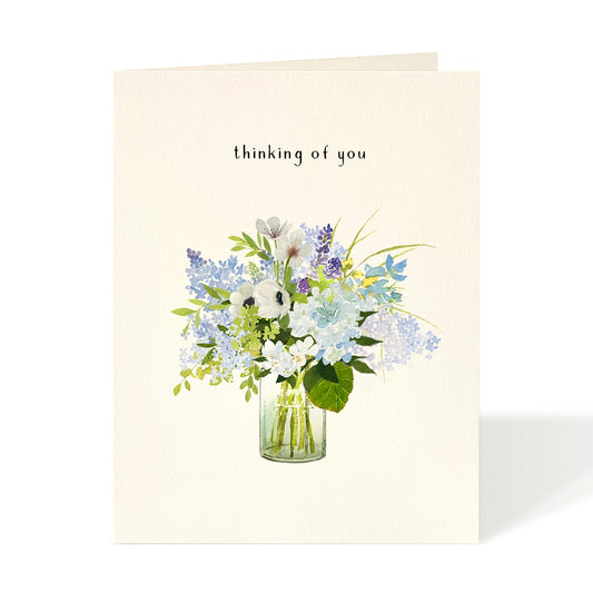 Lavender Blue Flowers Thinking of You Greeting Card - Felix Doolittle