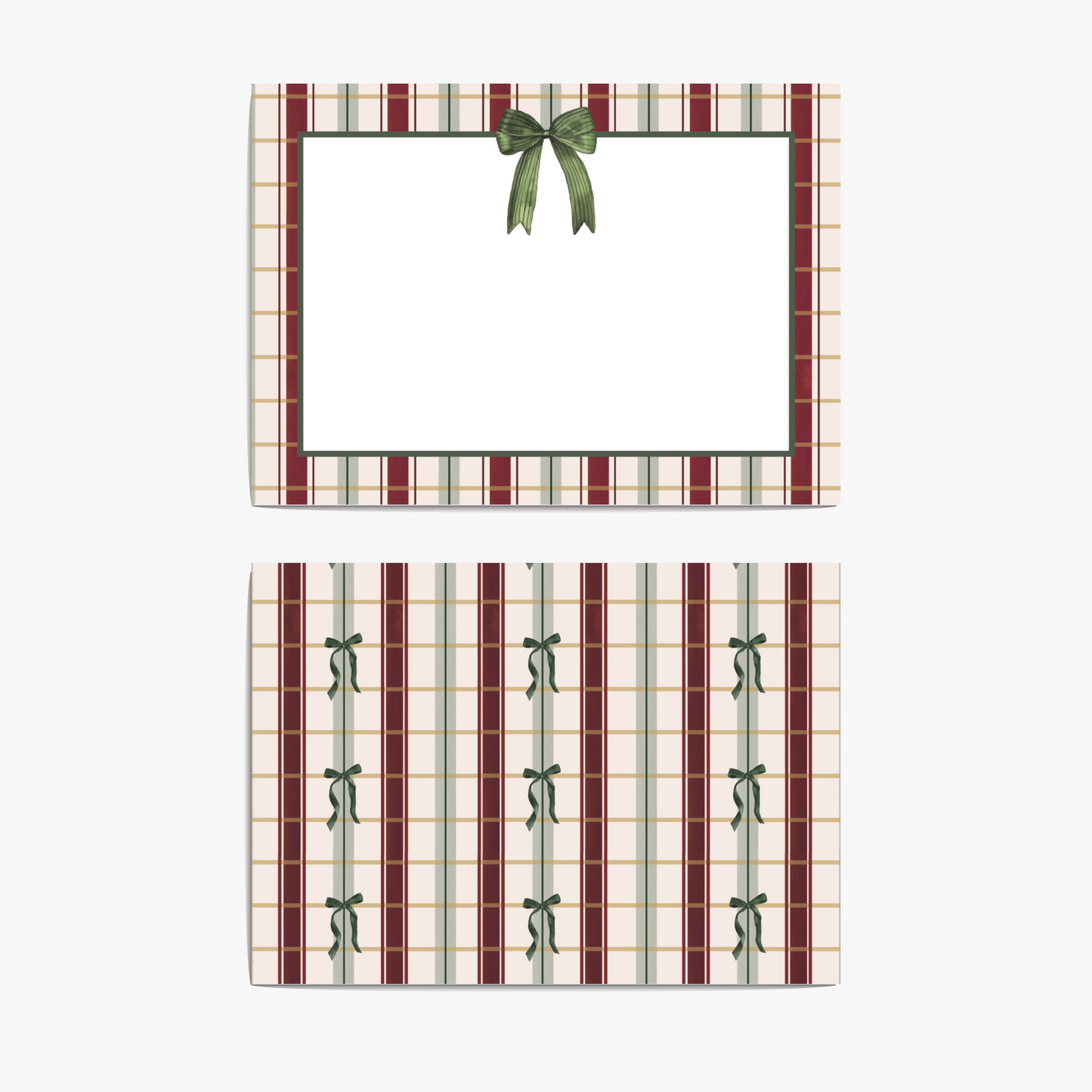 Plaid Bow Christmas Notelets