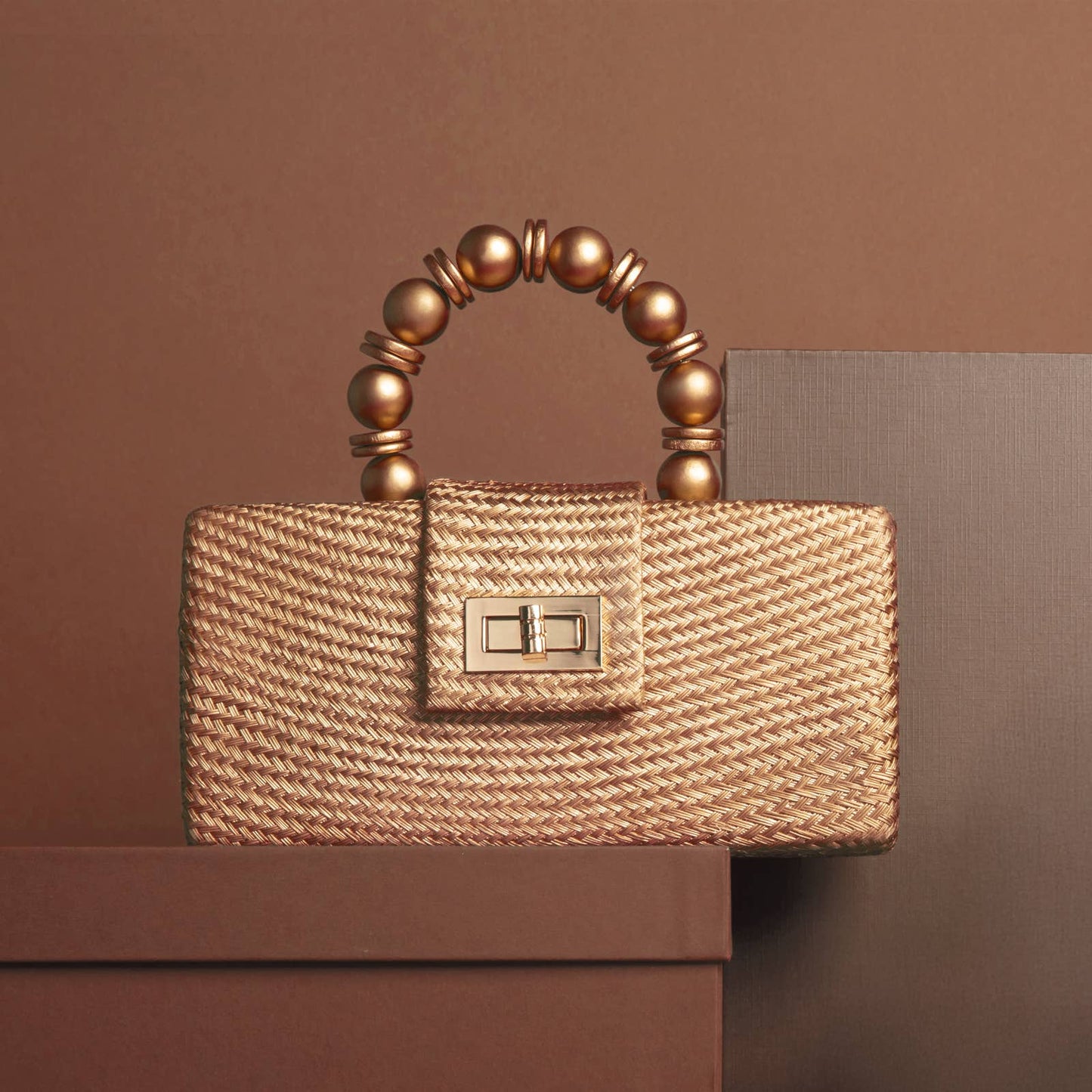 Gold Statement Clutch - Small