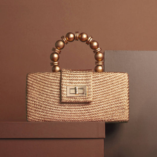 Gold Statement Clutch - Small