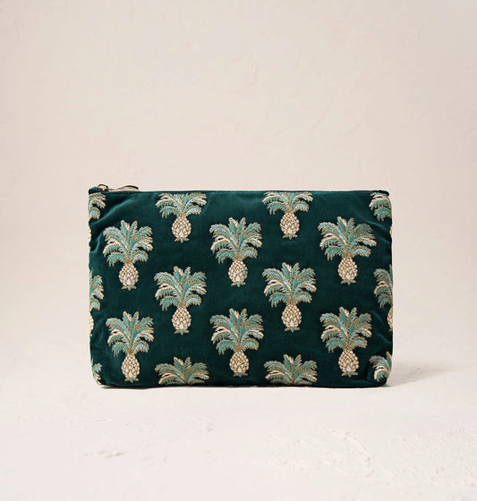 Pineapples Everyday Velvet Pouch - Elizabeth Scarlett