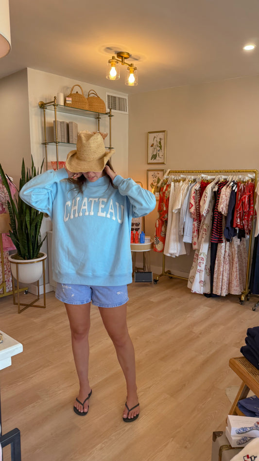 PREORDER: Chateau Mockneck Sweatshirt - Sky Blue