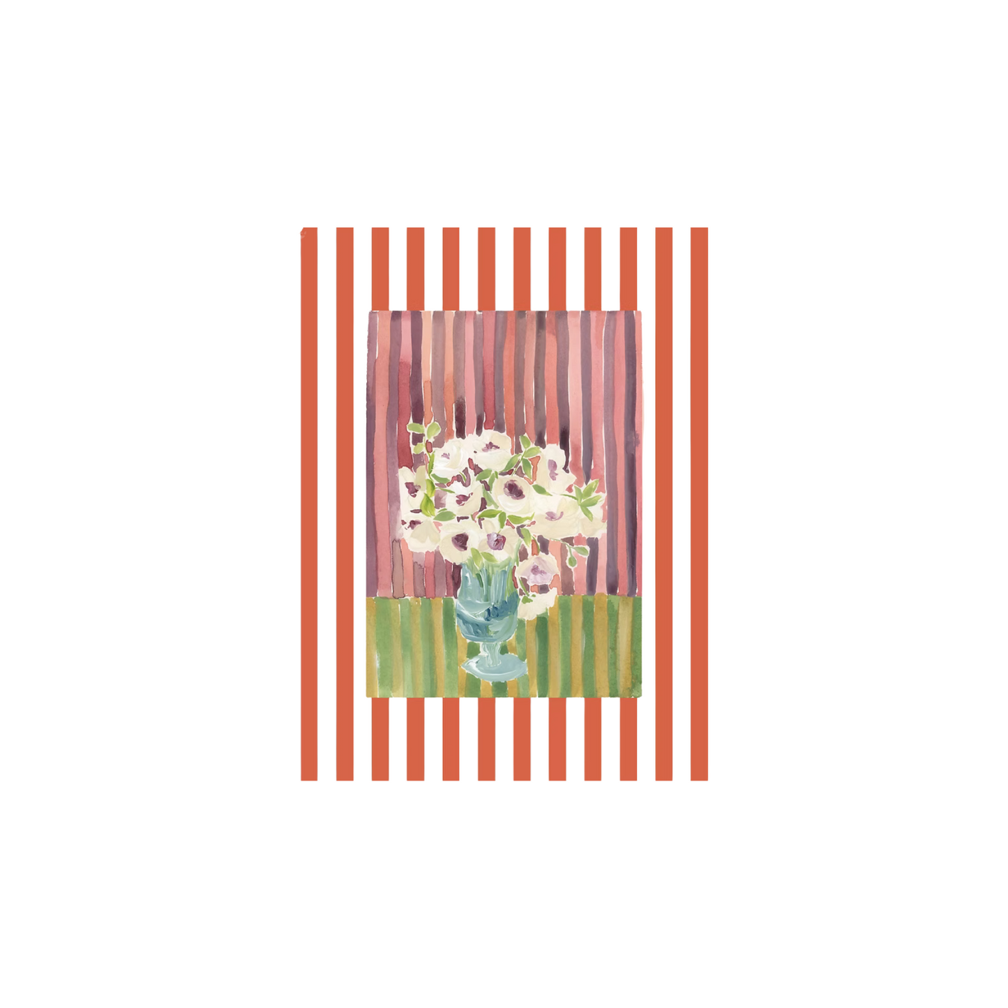 Striped Floral Print - Orange - Tara Roma Gill