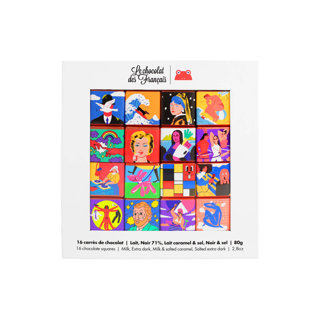 Art Chocolate Squares - Box of 16 - Le Chocolat des Francais