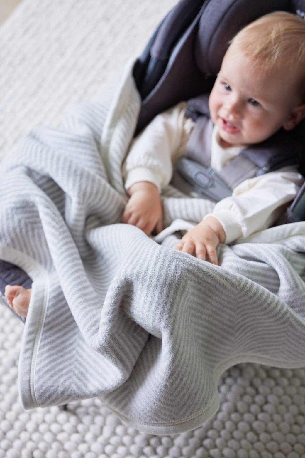 Harborview Herringbone Light Grey Blanket - Original