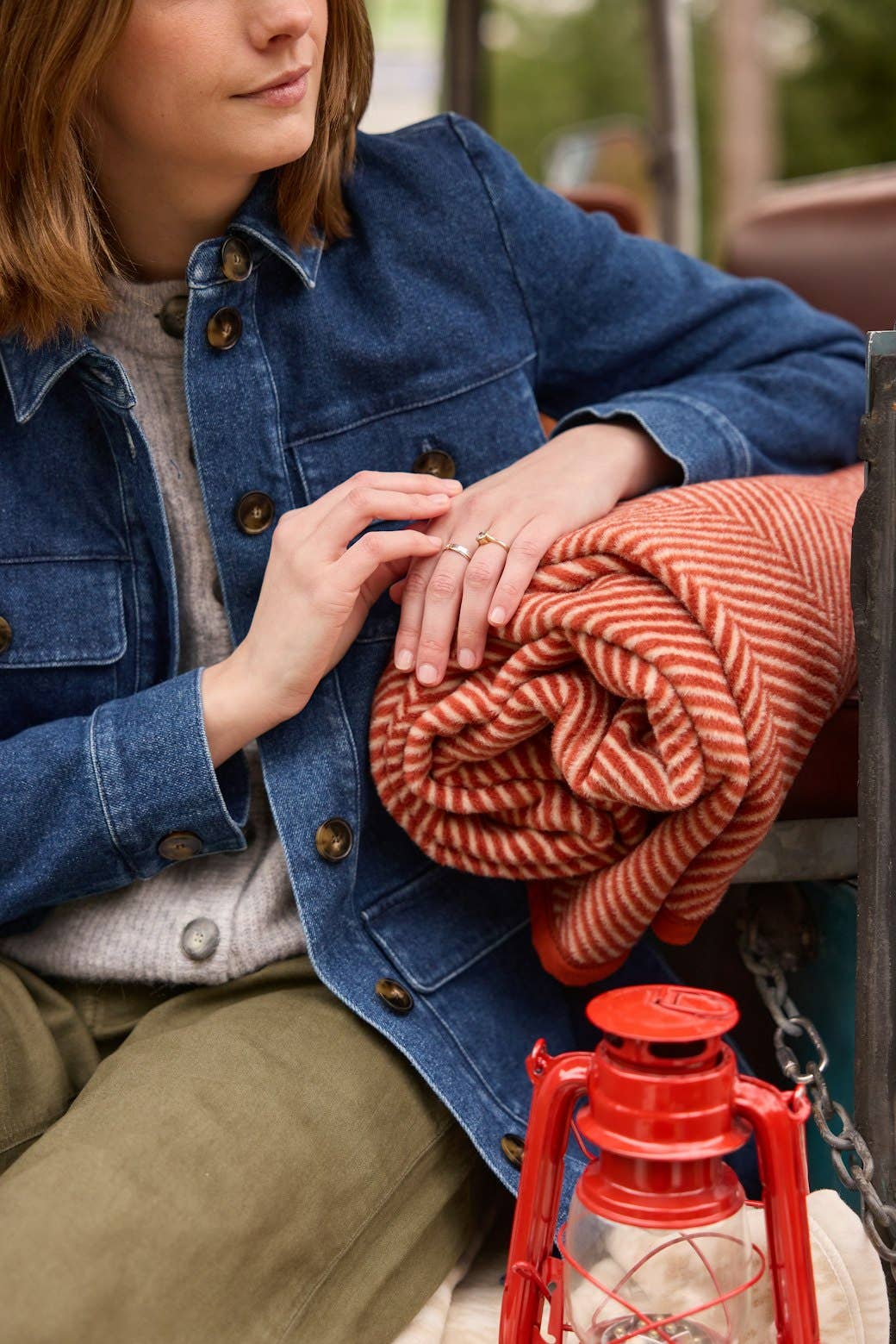 Harborview Herringbone Desert Red Blanket - Chappywrap