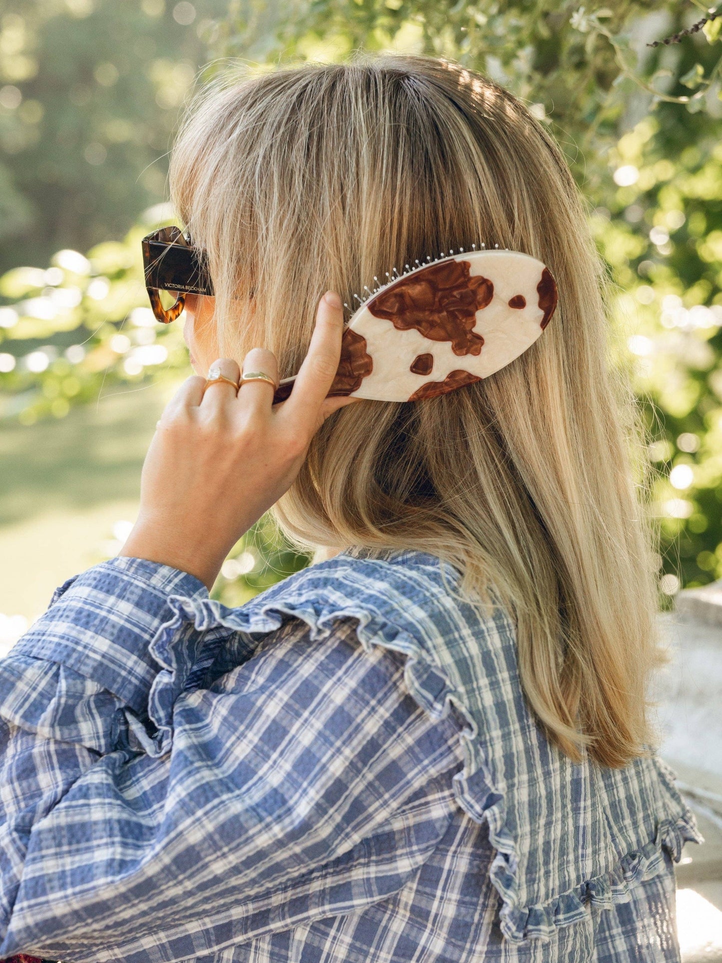 Hand-painted Cowhide Hair Brush