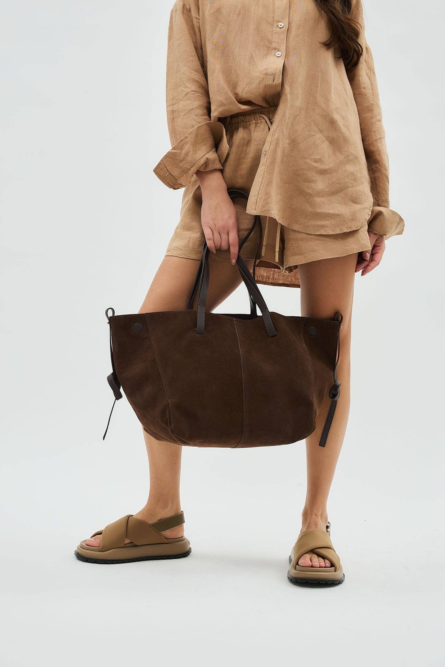 Montana Brown Suede Tote Bag