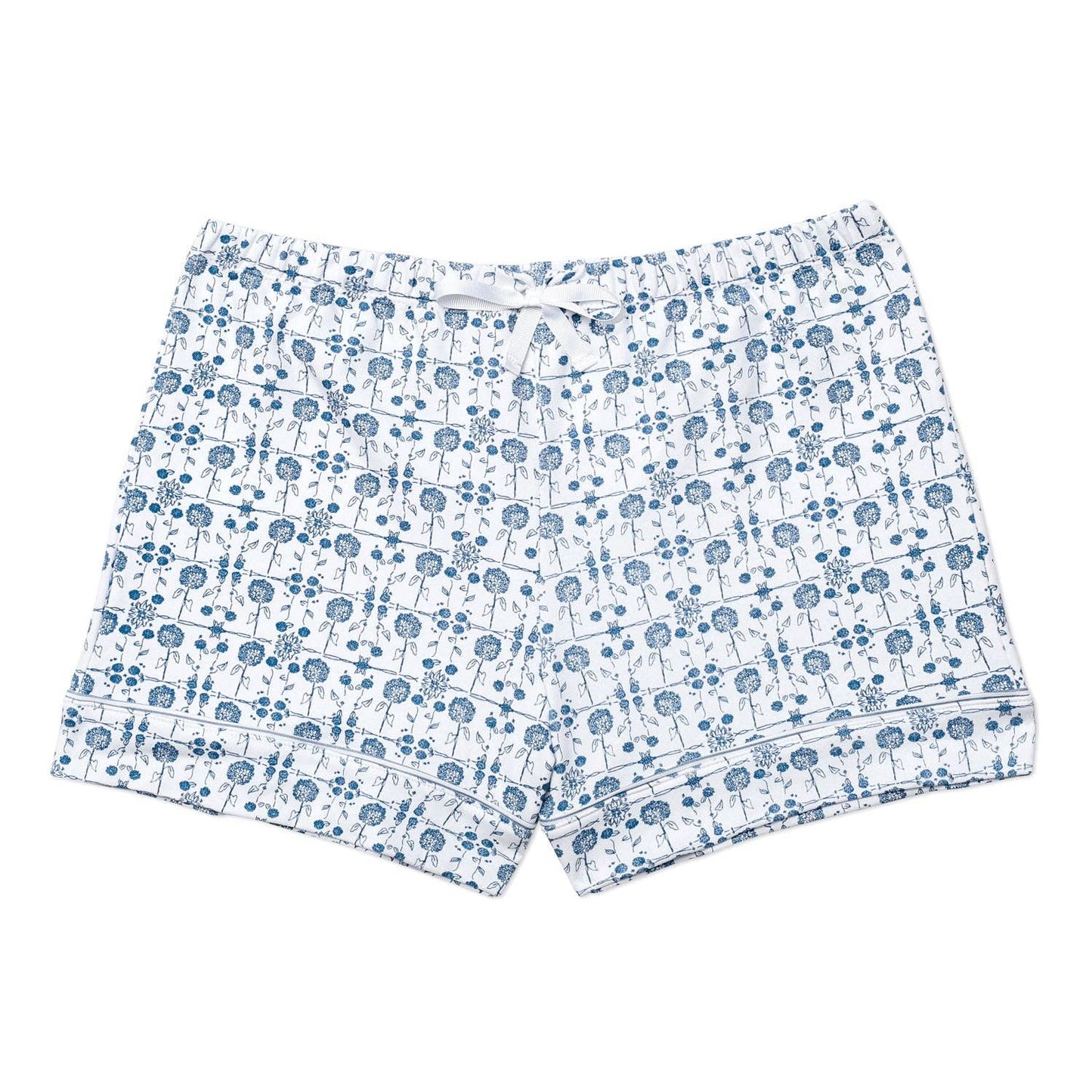 Hydrangeas Women’s Button Front Short Pajama Set Coastal Bloom - Joy Street