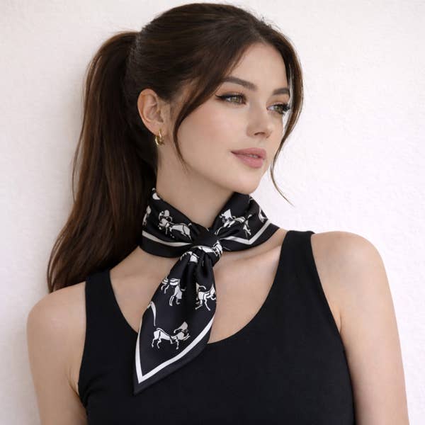 Black + White Steeple Loop Scarf