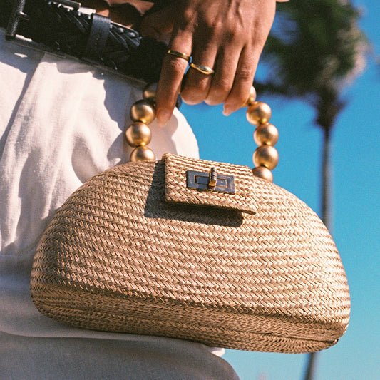 Semi Circle Gold Clutch