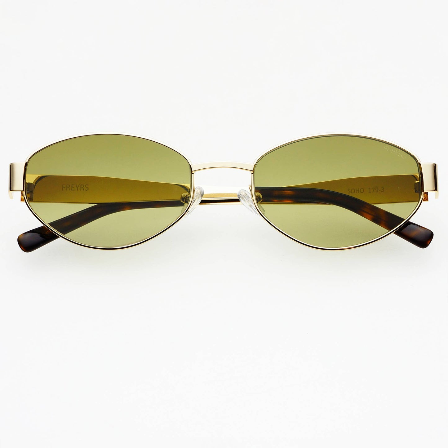 Soho Women's Oval Sunglasses - Gold + Green - FREYRS