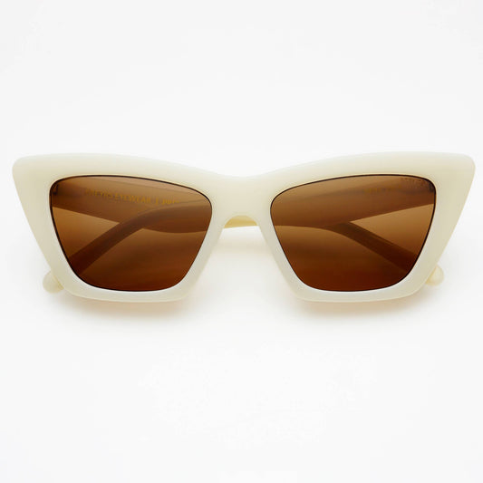 Siena Acetate Womens Cat Eye Sunglasses - Milky White - FREYRS