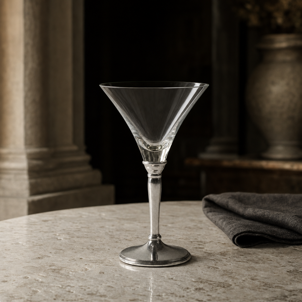 Classic Pewter Stem Cocktail Glass