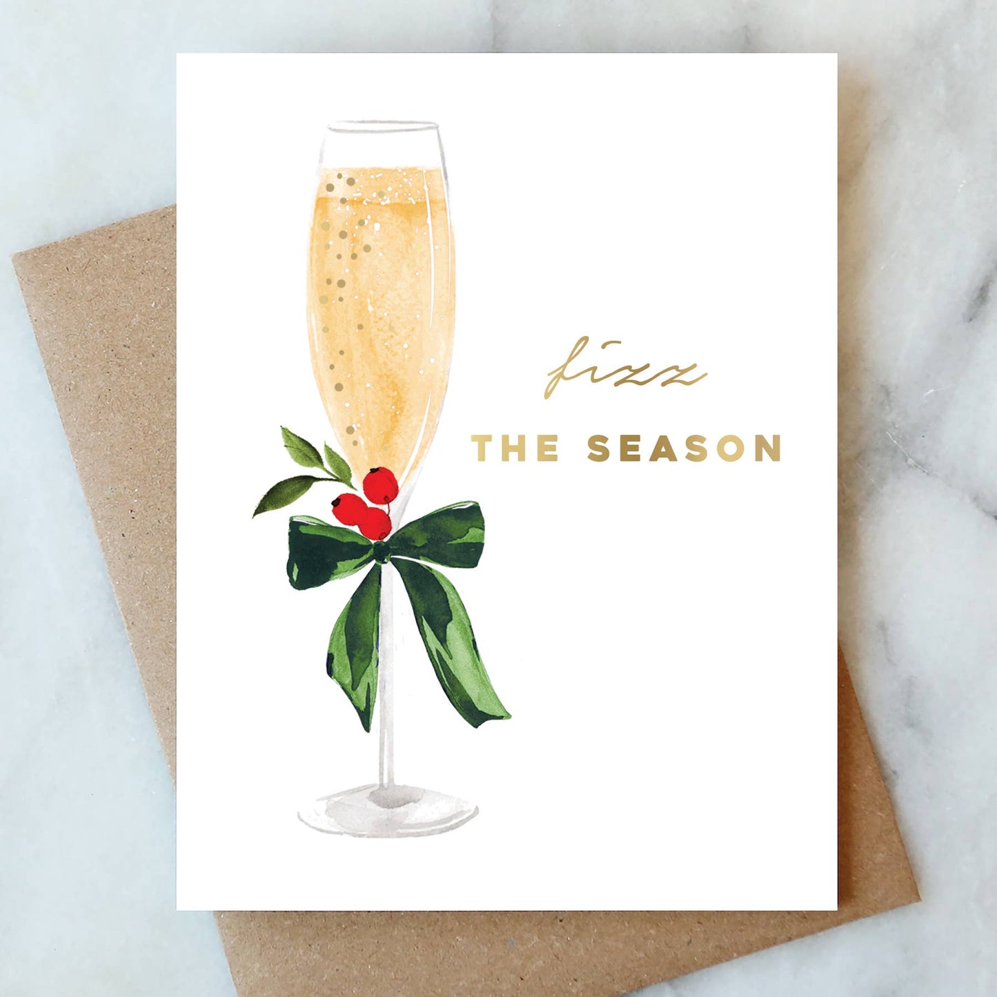 Fizz the Season Holiday Card - Abigail Jayne Design