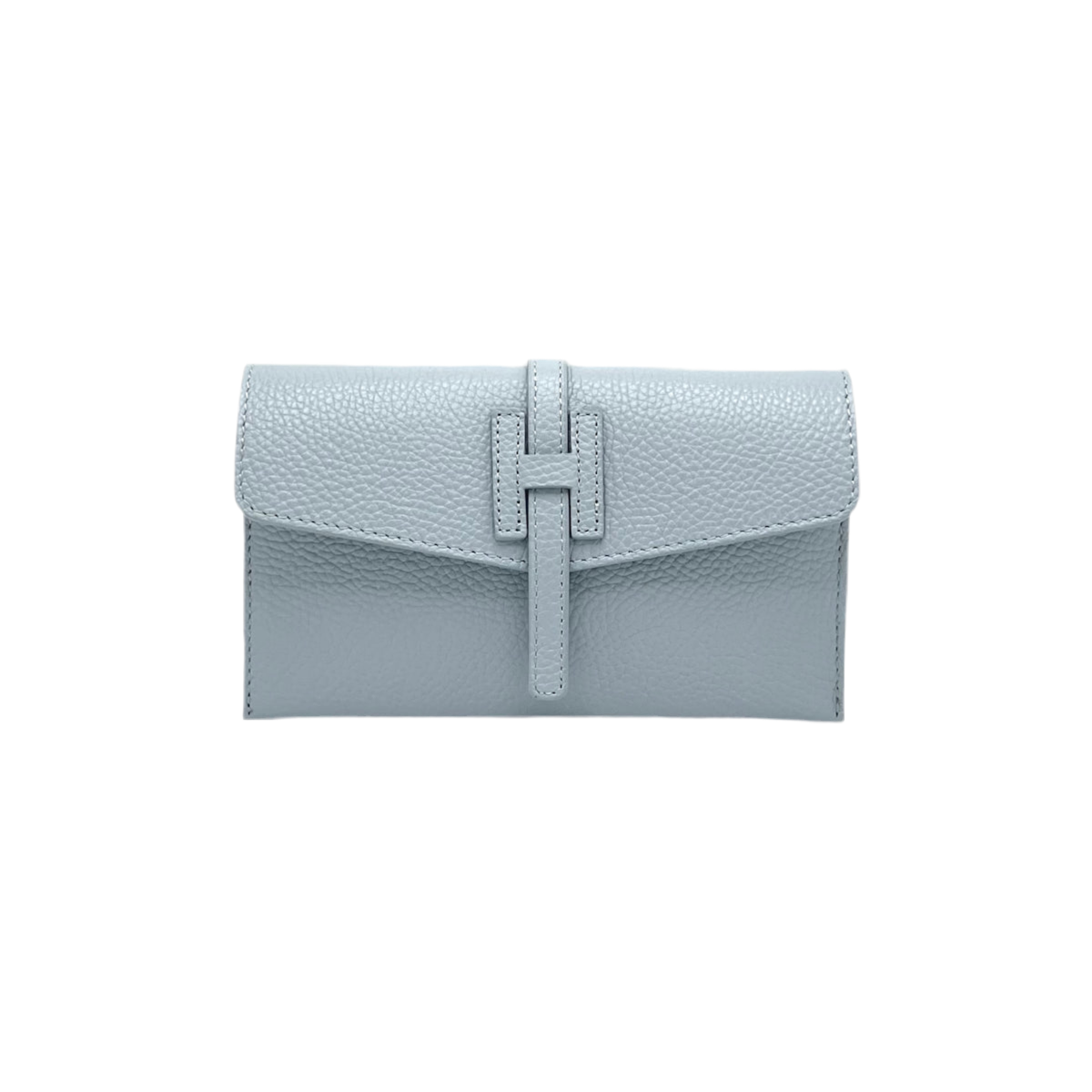 Genuine Leather H Wallet, Made in Italy - Olive