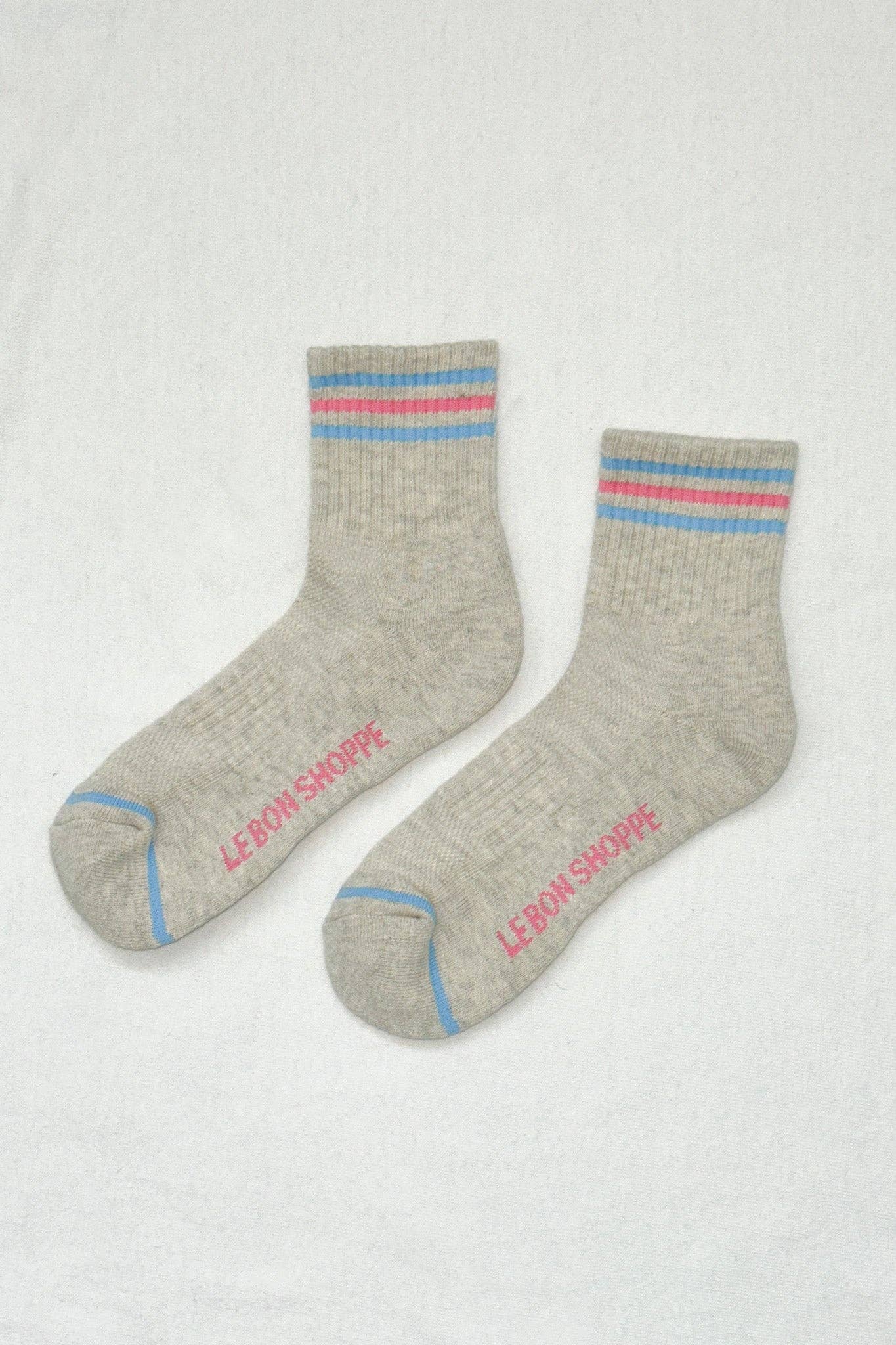 Girlfriend Socks - Grey, Blue, Pink